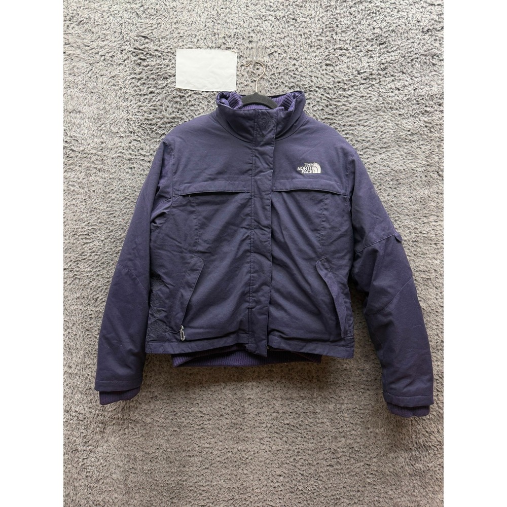 Vintage The North Face Embroidered Canvas Puffer Jacket Purple Womens Size L